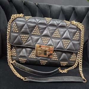 Michael Kors Black and Gold Studded Women's Bag